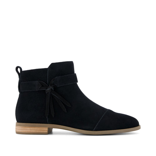 Stacey Ankle Bootie - Black Suede Side View
