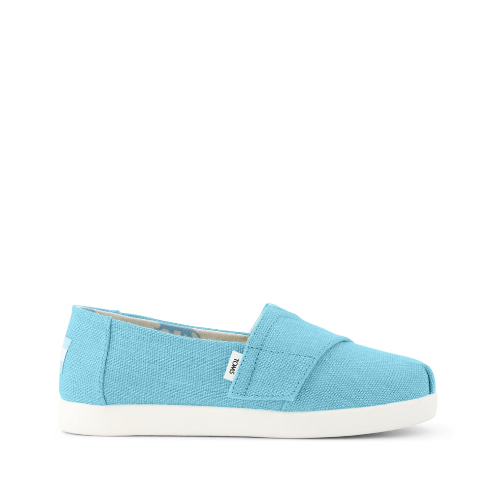 Alpargata Classic Kids Shoe - TOMS Cerulean Blue Side View