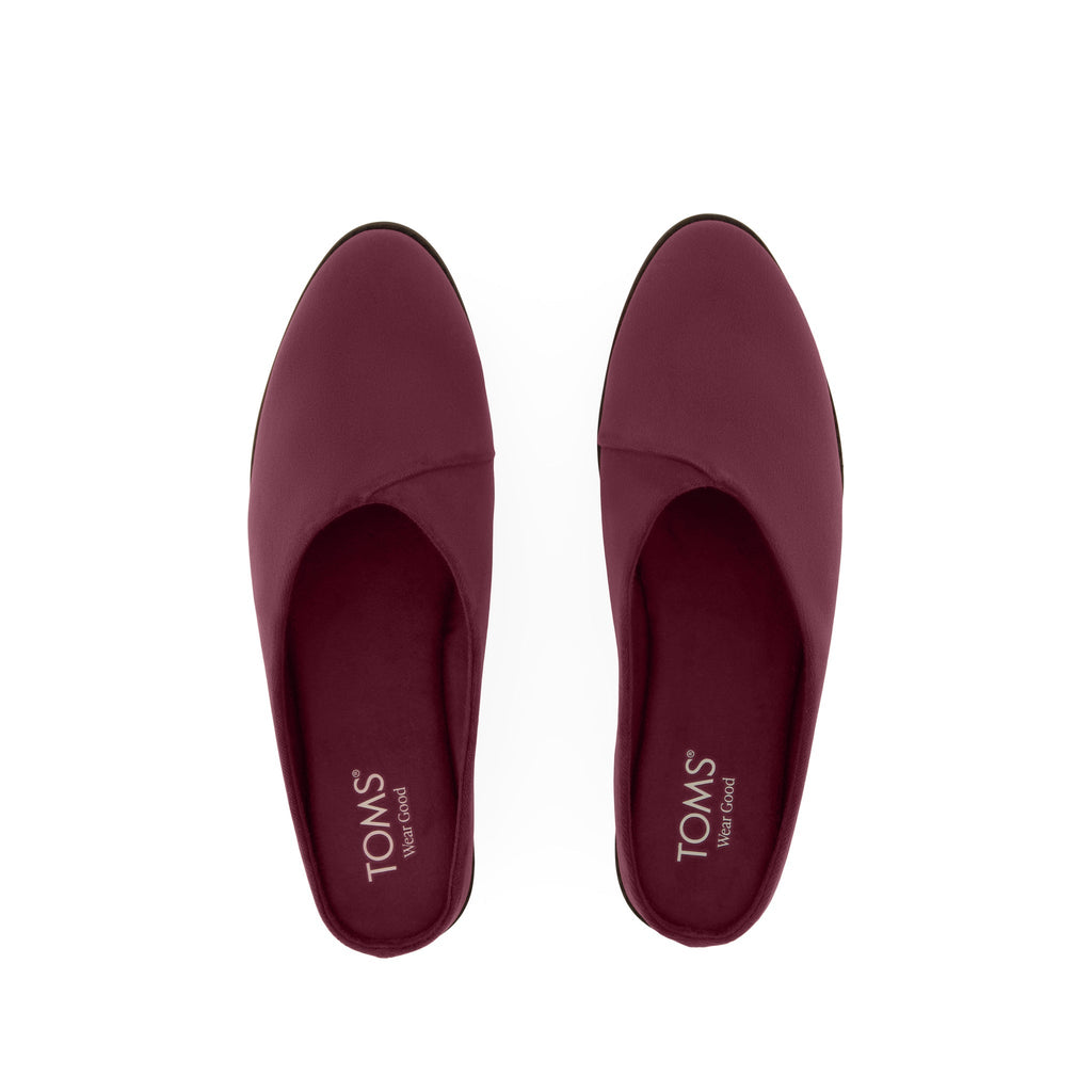 Amelia Mule - Dark Burgundy Premium Velvet Top View