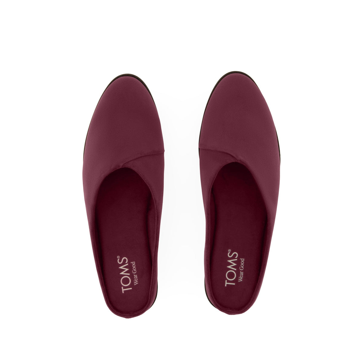 Amelia Mule - Dark Burgundy Premium Velvet Top View