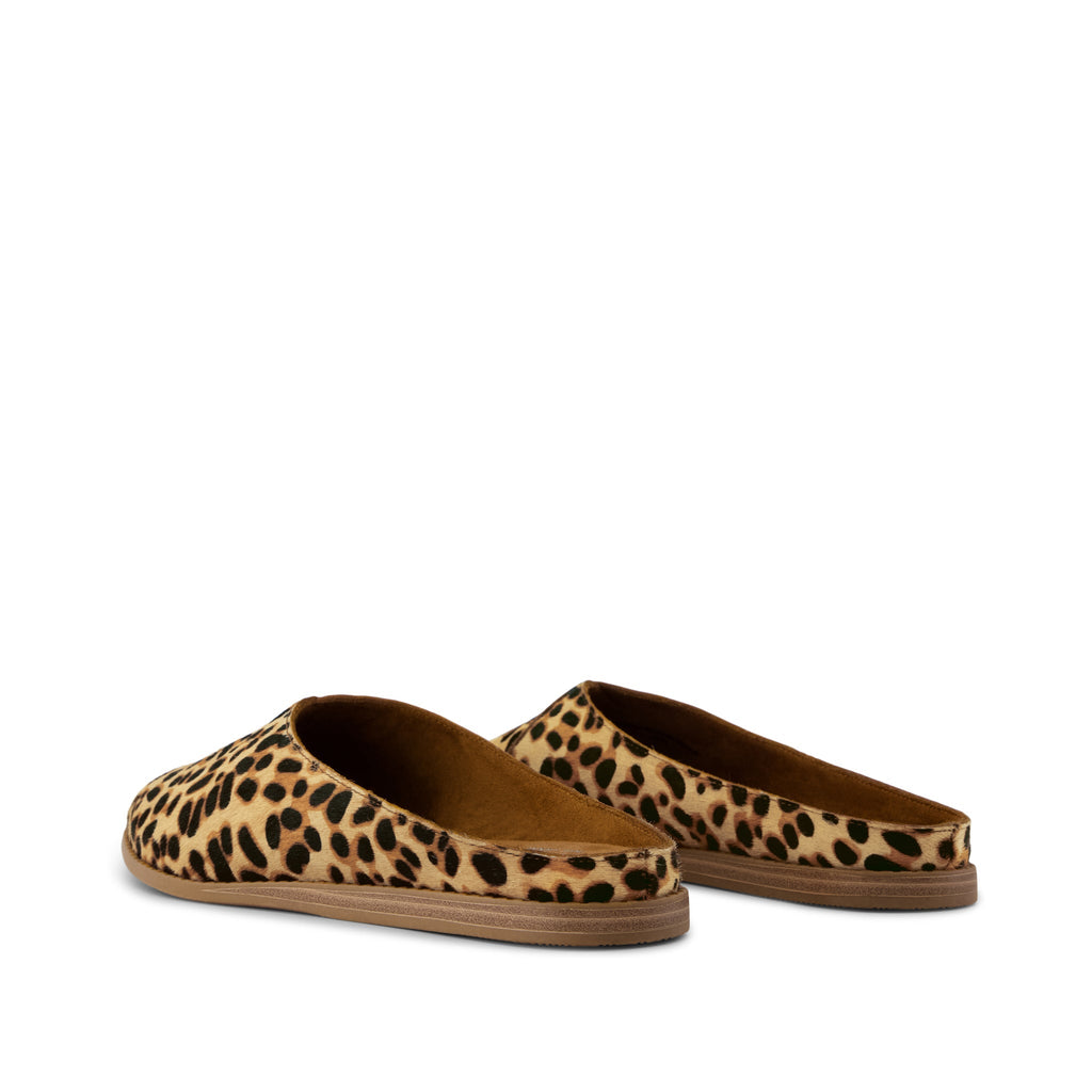 Amelia Mule - Brown Sugar Leopard Print Hair Leather Back View