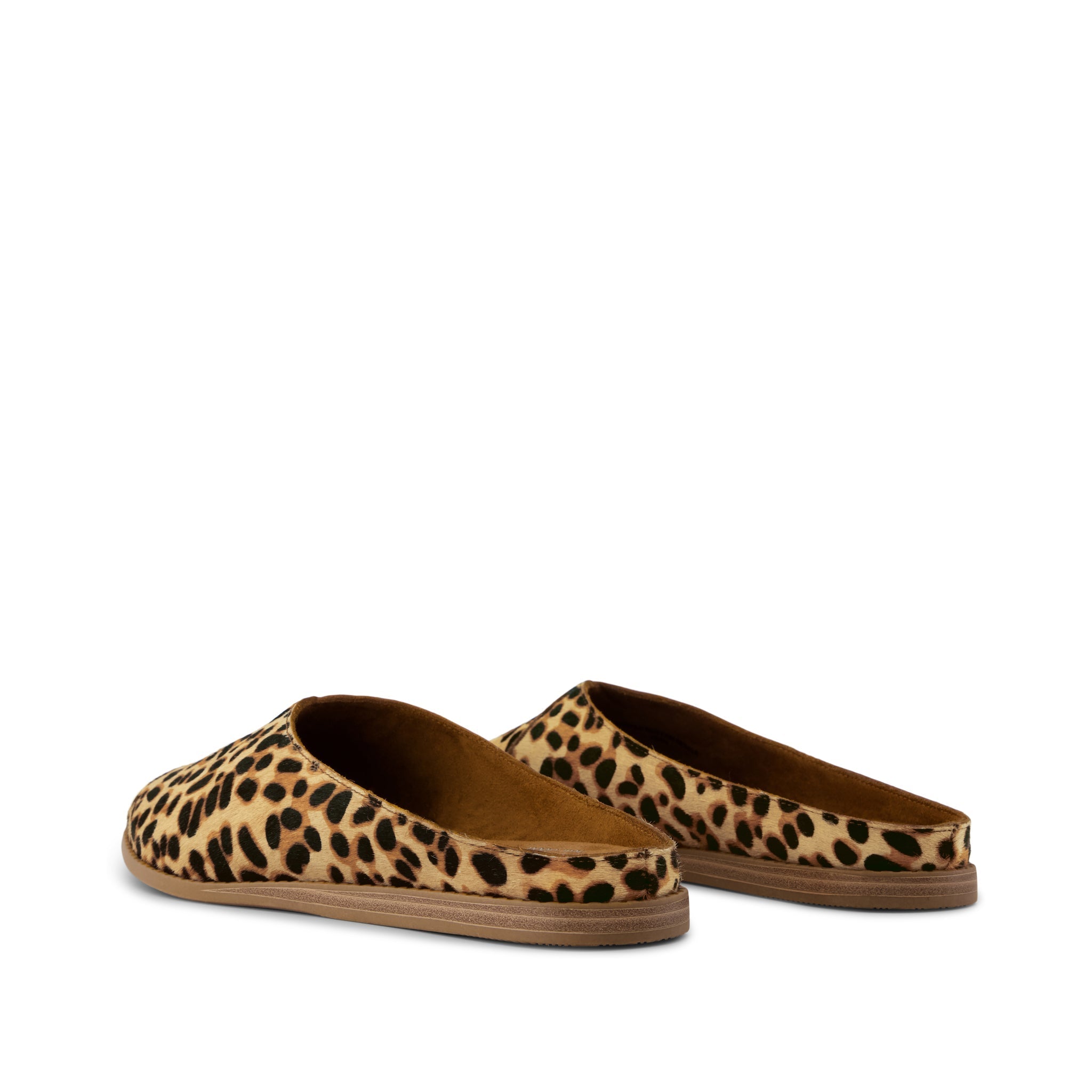 Amelia Mule - Brown Sugar Leopard Print Hair Leather Back View