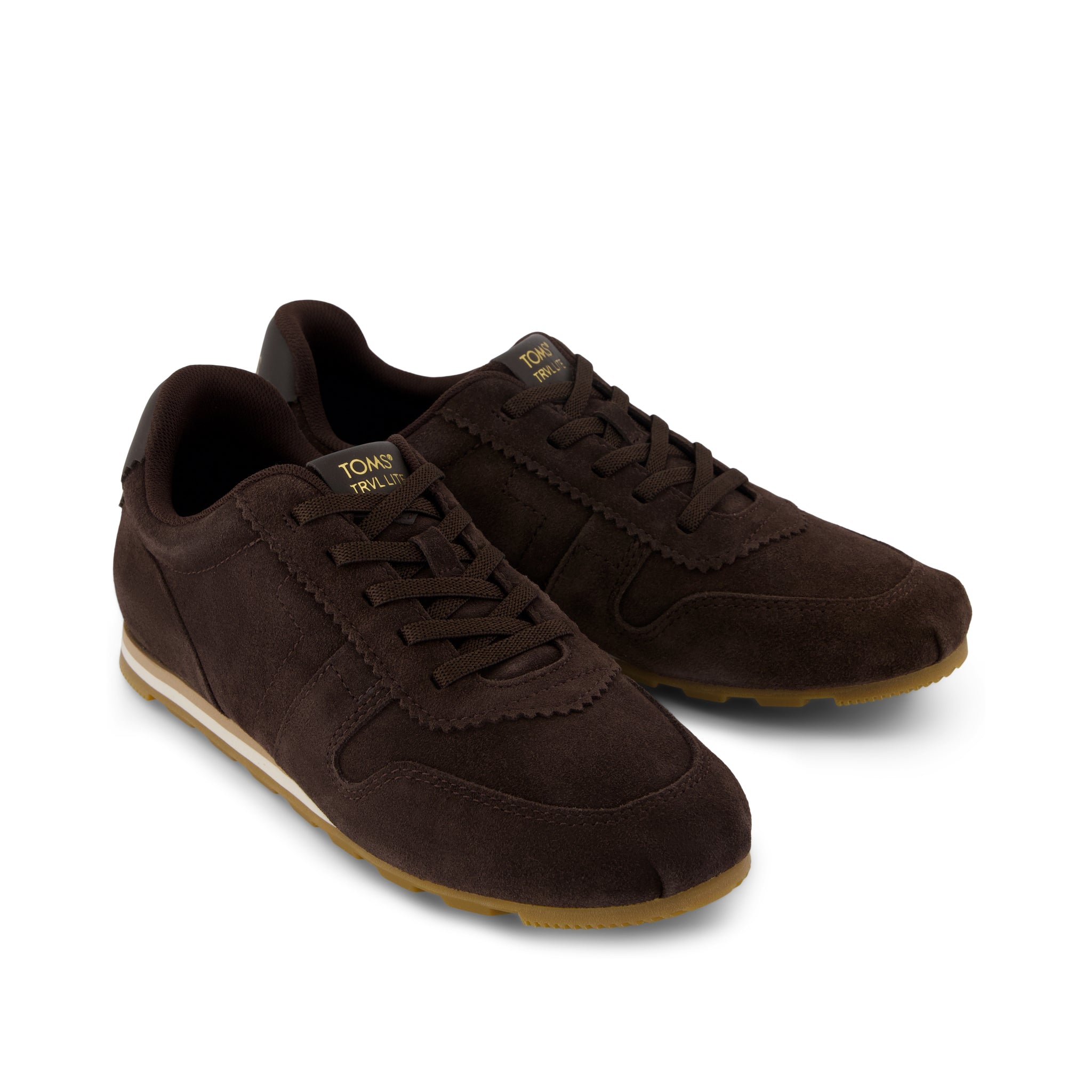 TRVL LITE Palisade Sneaker - Water Repellent Chocolate Brown Suede Front View