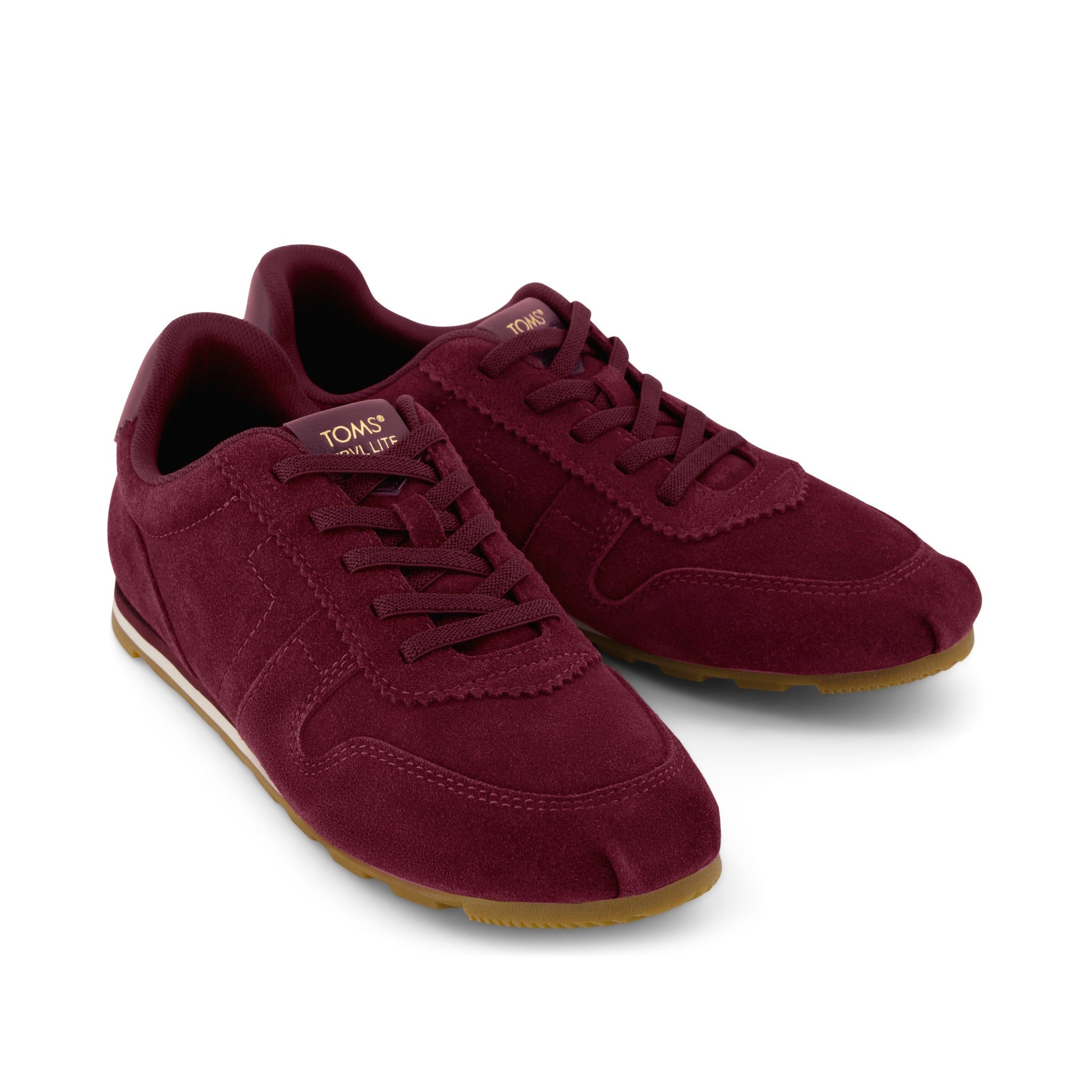 TRVL LITE Palisade Sneaker - Water Repellent Dark Burgundy Red Suede Front View