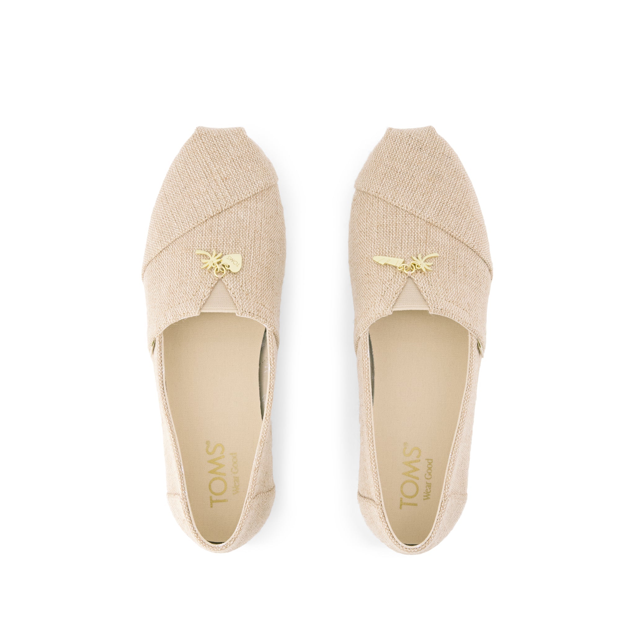 Alpargata Classic - Naural Undyed Heritage Canvas w/ Toms Charm Top View