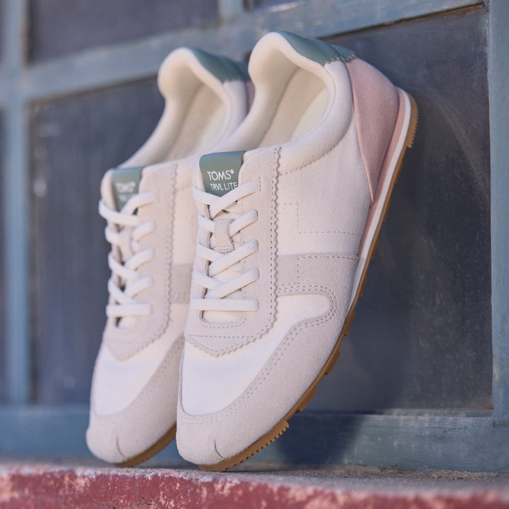 TRVL LITE Palisade Sneaker - Wasserabweisendes Egret Weiß Vintage Twill und Wildleder