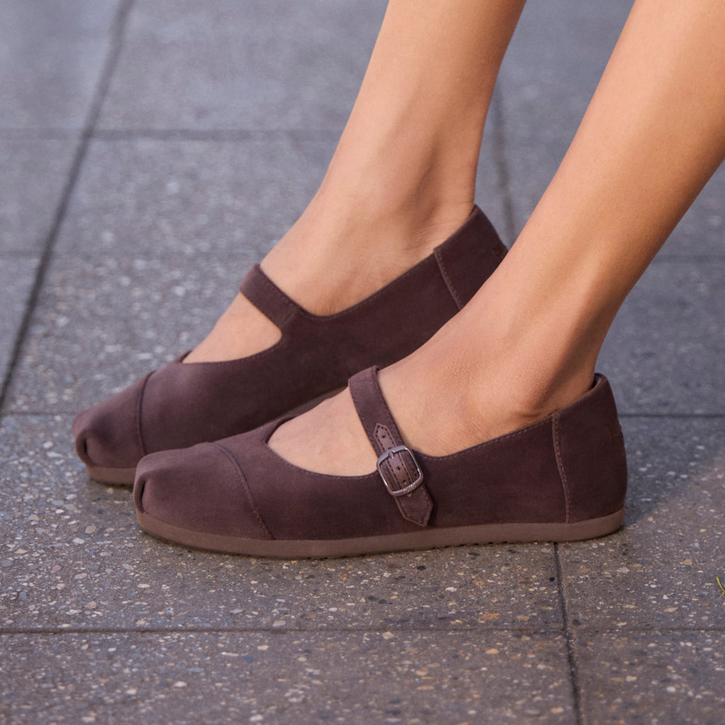 Alpargata Mary Jane - Velours premium brun Chocolate