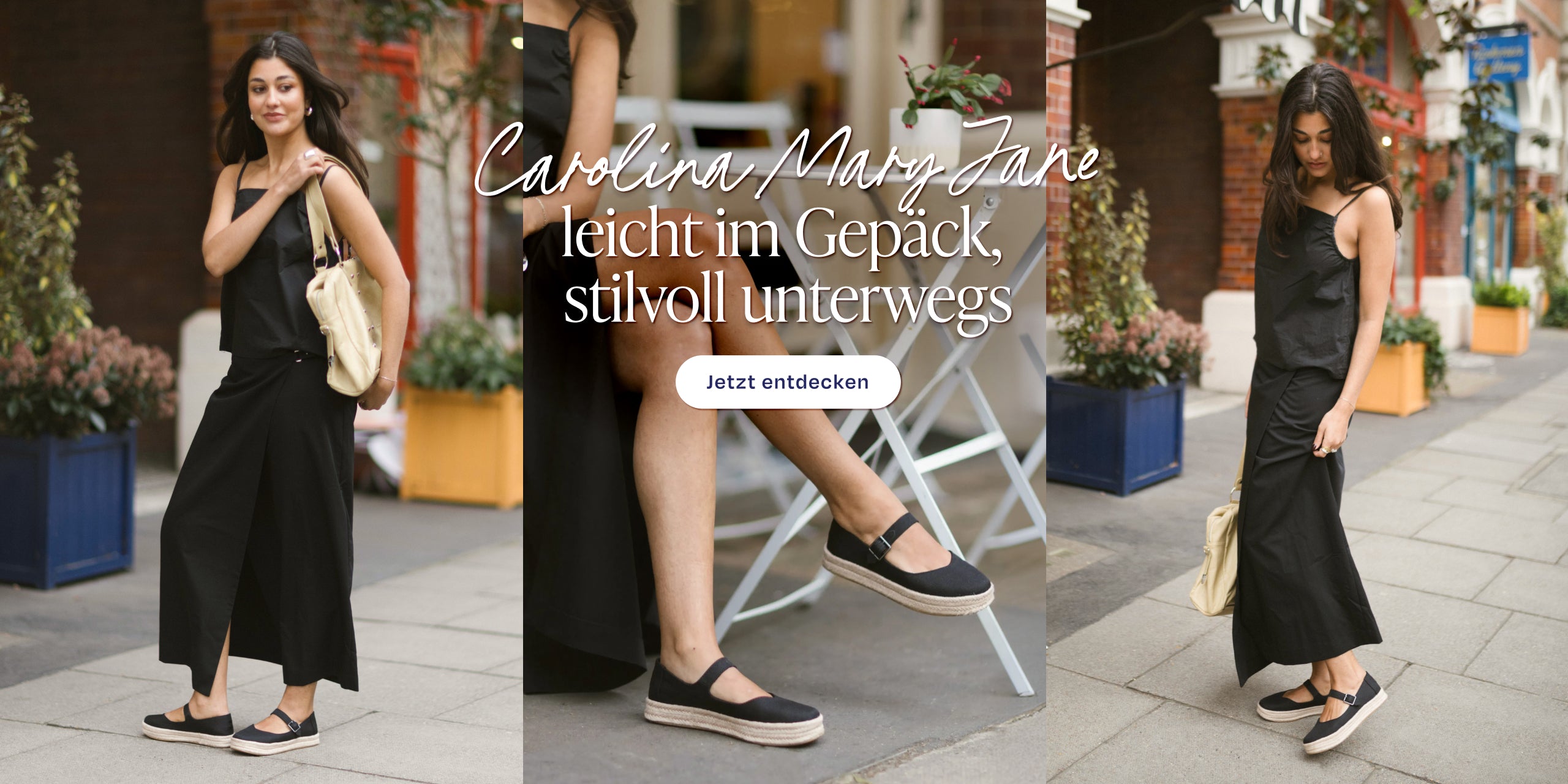 Carolina Mary Jane in schwarzem Canvas an Modell