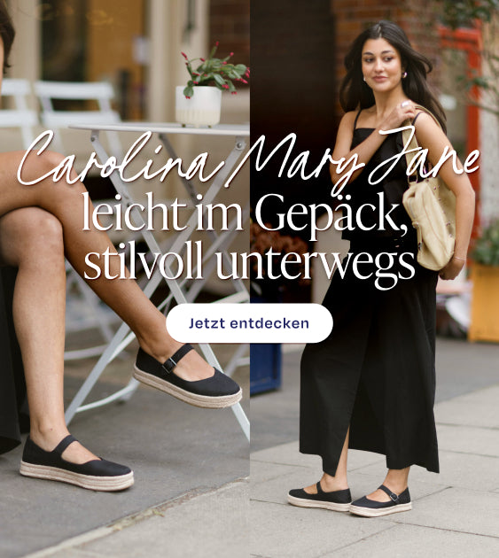 Carolina Mary Jane in schwarzem Canvas an Modell