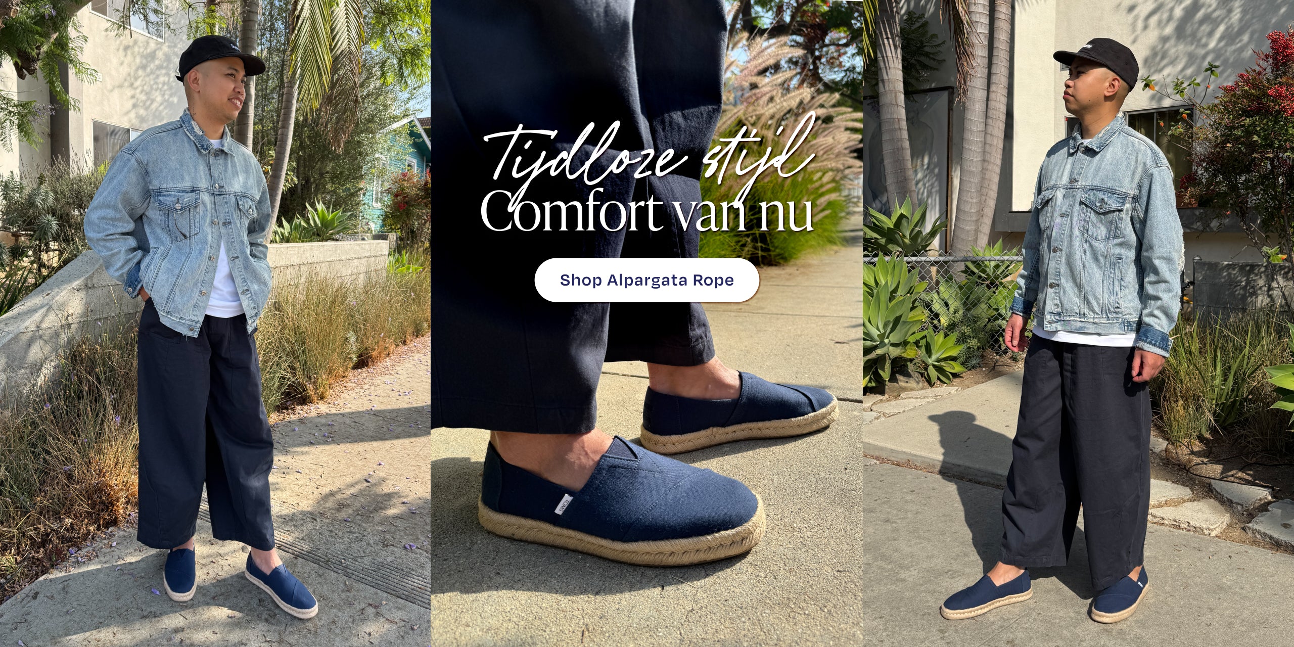 Alpargata Rope 2.0 in marineblauw voor heren op model