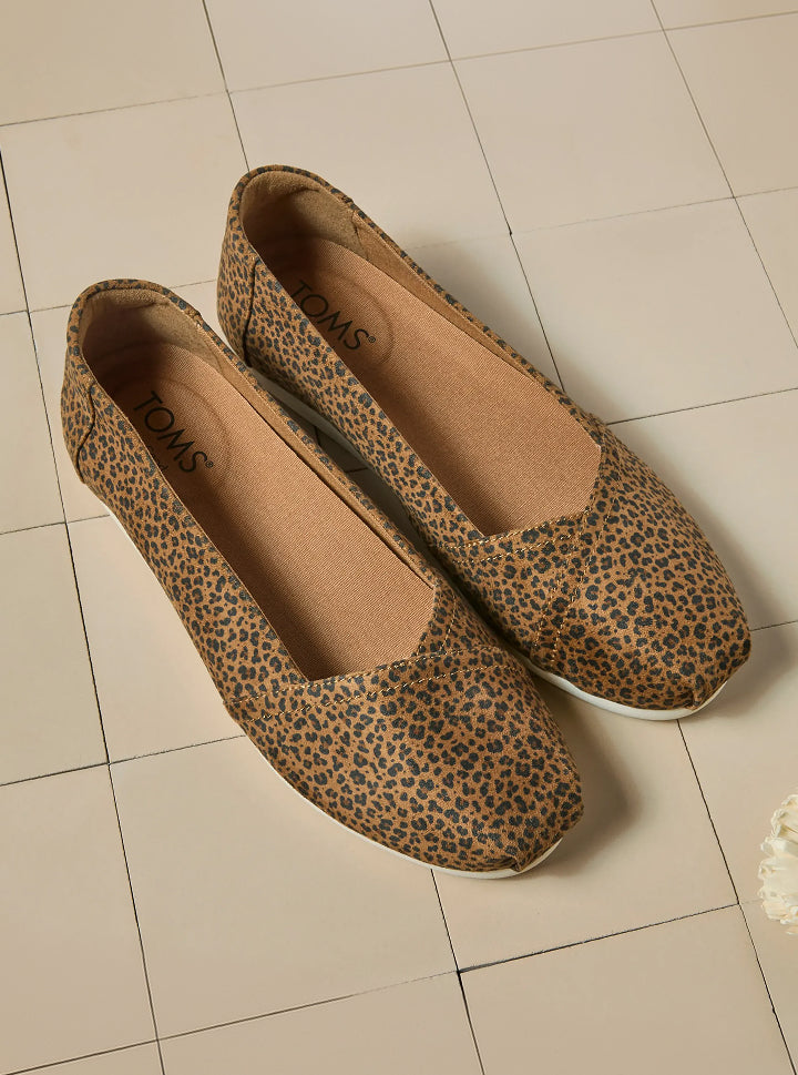 Alpargata Ballet in Toffee Brown Micro Leopard Print laydown