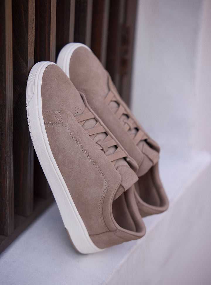 Miles Sneaker in Water Resistant White Leather laydown