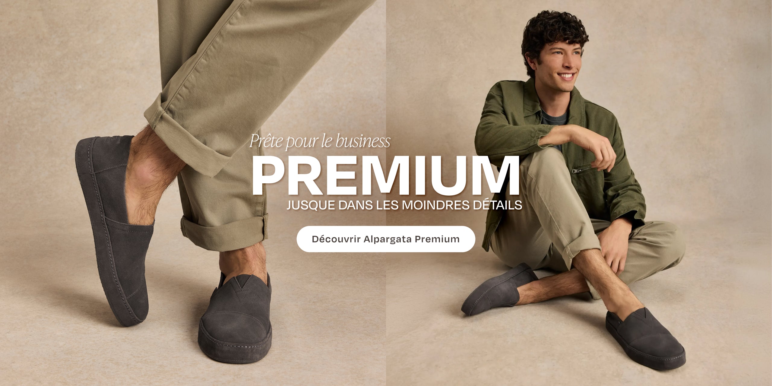 Alpargata Premium en daim Gris foncé Résistant à l'eau sur mannequin