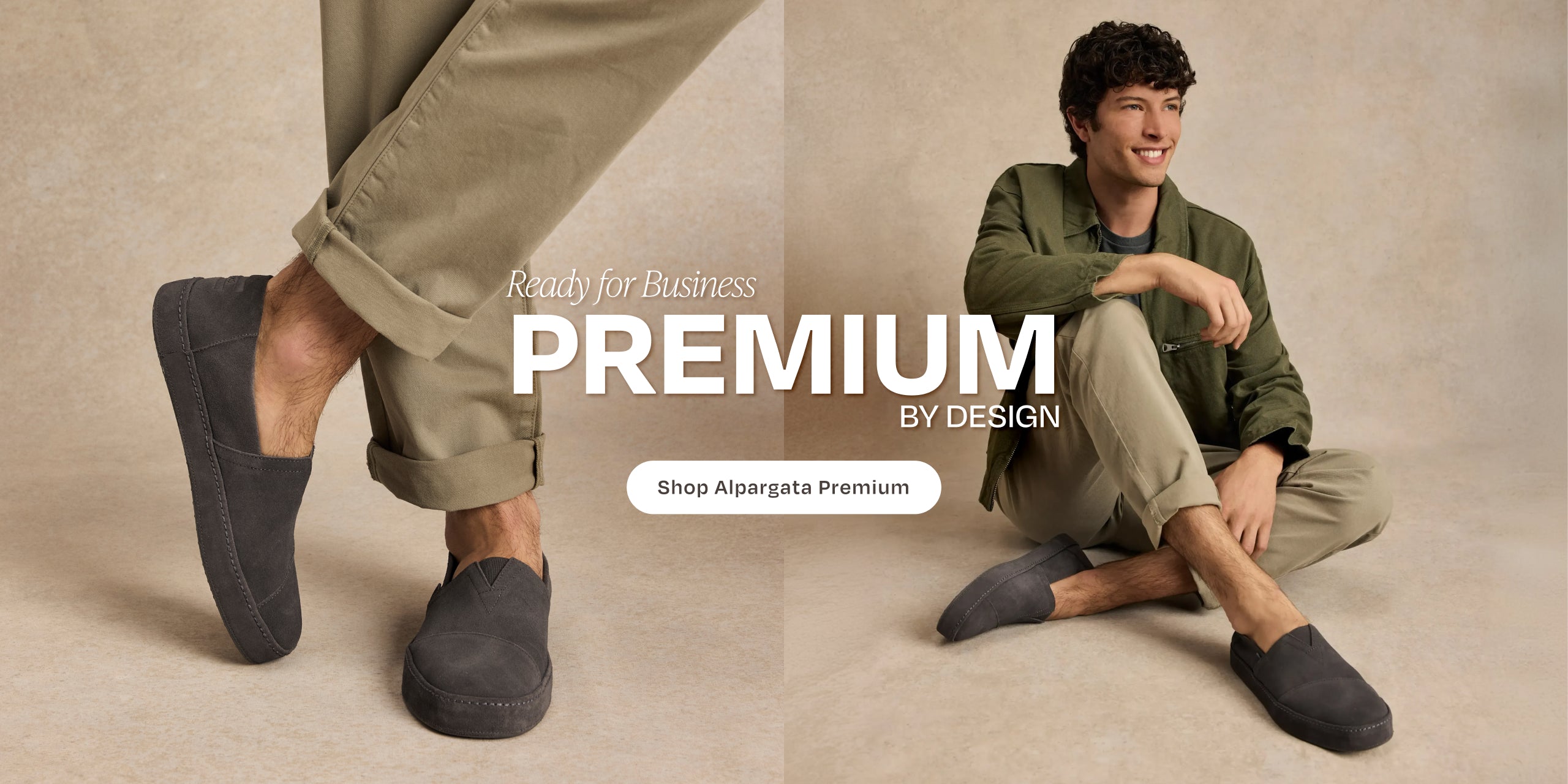 Alpargata Premium in Water Resistant Forged Iron Grey Suede on model