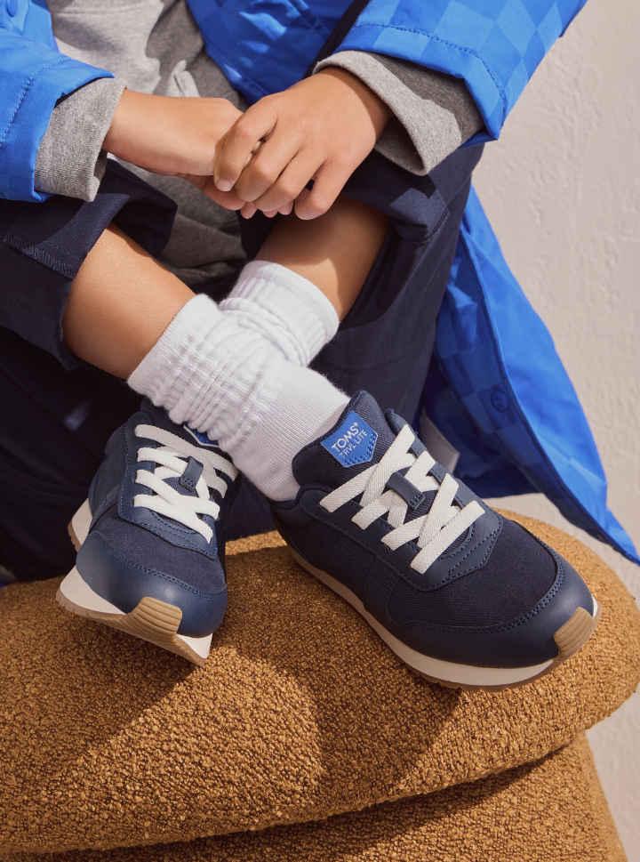 TRVL Lite Retro sneakers in waterafstotende marineblauwe multi vintage twill voor jongeren