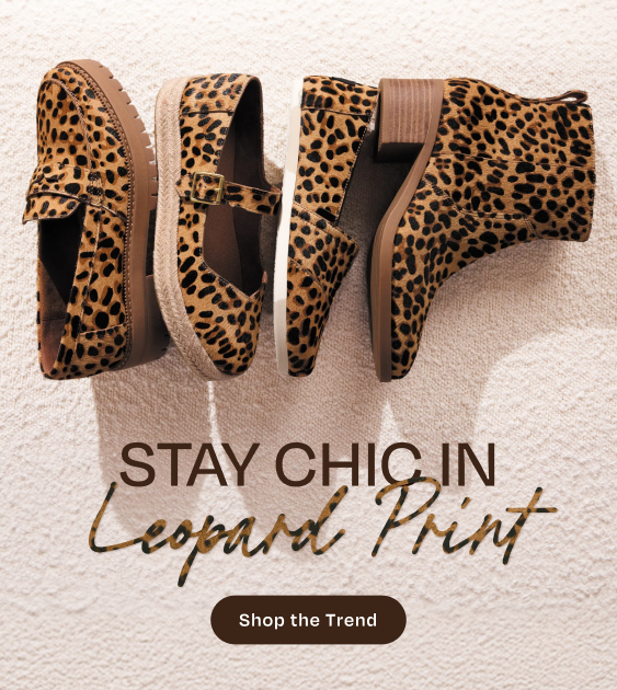 Leopard printed shoes laydown