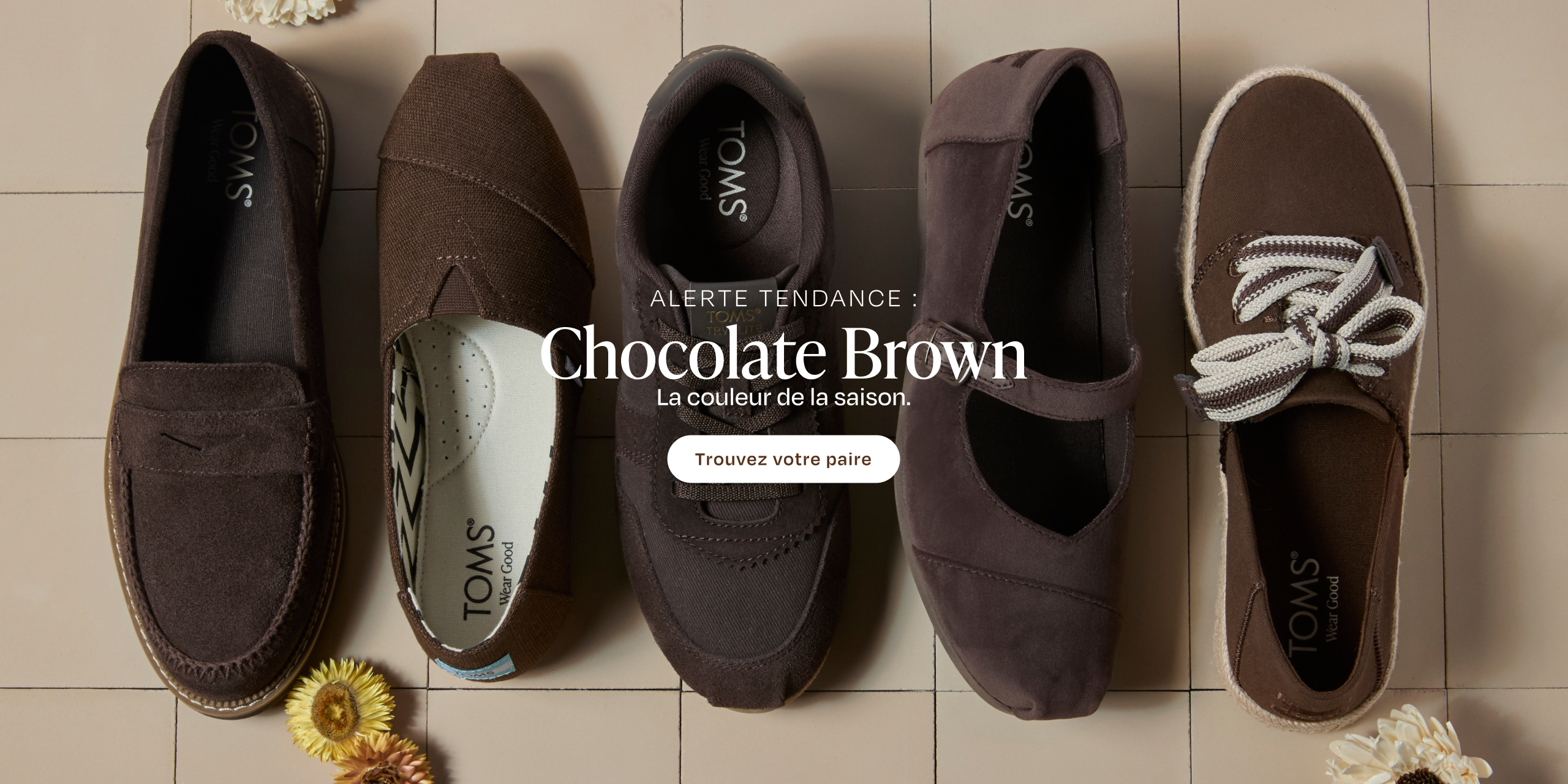 Chaussures marron à plat