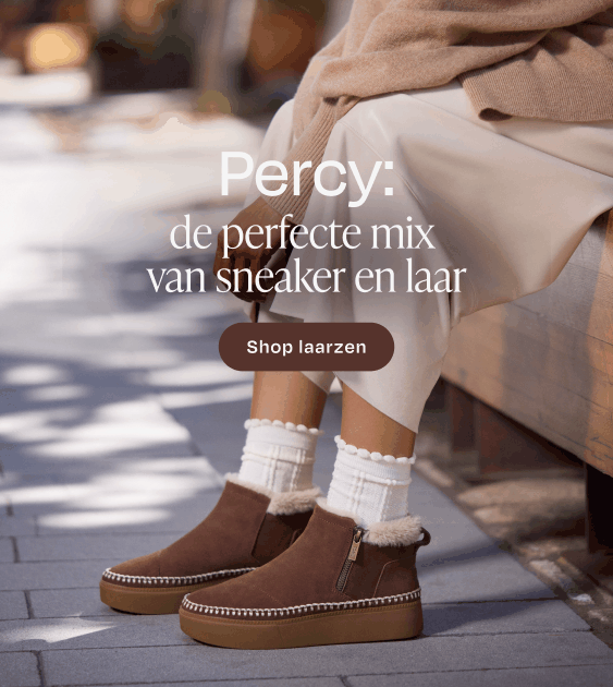 Percy instapsneaker - waterafstotend Hot Cocoa bruin suède met imitatiebont