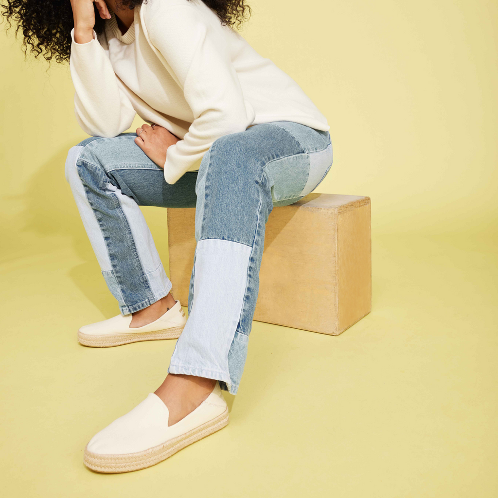 Carolina Espadrille - Naturweißes Twill