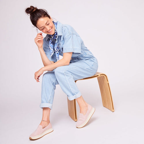 Jocelyn Espadrille Sneaker - Roze Suède